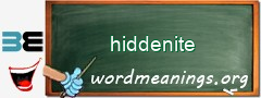 WordMeaning blackboard for hiddenite